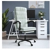 Image de Fauteuil Inclinable de Bureau Siège Inclinable Chaise d'Ordinateur Dossier et Repose-pied Réglables Meuble de Bureau Gris Clair Velours