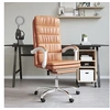 Image de Fauteuil inclinable de bureau Marron Similicuir, fauteuil inclinable, chaise d'ordinateur, chaise de bureau inclinable
