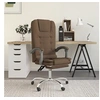 Image de Fauteuil de Massage Inclinable de Bureau, Chaise Pivotante avec Dossier et Repose-pied Réglables, Siège de Bureau, Moderne, Marron Tissu 349660