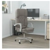 Image de Fauteuil de Massage Inclinable de Bureau, Chaise Pivotante avec Dossier et Repose-pied Réglables, Siège de Bureau, Moderne, Taupe Tissu 349683