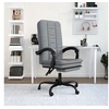 Image de Fauteuil Inclinable de Bureau, Chaise Pivotante avec Dossier et Repose-pied Réglables, Siège de Bureau, Moderne, Gris Clair Tissu