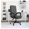 Image de Fauteuil Inclinable de Bureau, Chaise Pivotante avec Dossier et Repose-pied Réglables, Siège de Bureau, Moderne, Gris Foncé Tissu 349716
