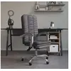 Image de Fauteuil Inclinable de Bureau, Chaise Pivotante avec Dossier et Repose-pied Réglables, Siège de Bureau, Moderne, Gris Similicuir