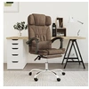Image de Fauteuil de Massage Inclinable de Bureau, Chaise Pivotante avec Dossier et Repose-pied Réglables, Siège de Bureau, Moderne, Marron Tissu 349740