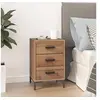 Image de Table de Chevet, Armoire de Chevet avec avec Tiroirs, Meuble de Rangement Chambre à Coucher Maison, Marron Bois de Pin Massif 349913