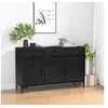 Image de Buffet Noir 110x35x70 cm Bois de pin massif