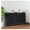 Image de Buffet Noir 110x35x70 cm Bois de pin massif349922
