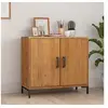Image de Buffet, Meuble de Rangement avec Compartiments, Armoire de Rangement, Organisateur Intérieur Salon, Marron Bois de Pin Massif