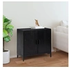 Image de Buffet Noir 75x35x70 cm Bois de pin massif