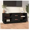 Image de Meuble TV Noir 100x34x40 cm Bois de pin massif