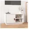 Image de Meuble TV Blanc 70x34x40 cm Bois de pin massif