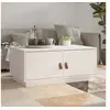 Image de Table basse Blanc 80x50x35 cm Bois massif de pin