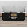 Image de Table basse Noir 100x50x35 cm Bois massif de pin818269