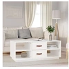 Image de Table basse Blanc 100x50x41 cm Bois massif de pin818271