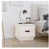 Image de Table de chevet Blanc 40x34x35 cm Bois de pin solide