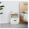 Image de Table de chevet Blanc 40x34x45 cm Bois de pin massif818297