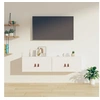 Image de 2x Armoires Murales Centres de Divertissement Flottantes Armoires de Rangement Salon Salle de Séjour Blanc 60x30x30 cm Bois de Pin Massif