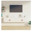Image de 2x Armoires Murales Centres de Divertissement Flottantes Armoires de Rangement Salon Salle de Séjour Blanc 80x30x30 cm Bois de Pin Massif