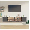 Image de Wandkasten 2 st 80x30x30 cm massief grenenhout grijs818390