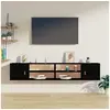 Image de Wandkasten 2 st 80x30x30 cm massief grenenhout zwart818394
