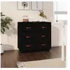 Image de Buffet Noir 80x40x75 cm Bois massif de pin
