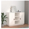 Image de Buffet, Armoire Latérale avec Compartiment, Placard avec Porte, Meuble de Rangement Salon Salle de Séjour, Moderne, Blanc Bois Massif de Pin