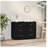 Image de Buffet Noir 100x40x75 cm Bois massif de pin820146