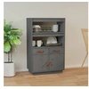 Image de Buffet haut Gris 67x40x108,5 cm Bois massif de pin820159