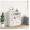 Image de Buffet haut Blanc 100x40x108,5 cm Bois massif de pin