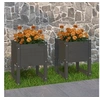 Image de Jardinières 2 pcs Gris 40x40x52,5 cm Bois massif de pin