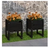 Image de 822116 Jardinières 2 pcs Noir 40x40x52,5 cm Bois massif de pin