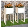 Image de 822125 Jardinières 2 pcs Blanc 40x40x81 cm Bois massif de pin