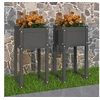 Image de 822127 Jardinières 2 pcs Gris 40x40x81 cm Bois massif de pin