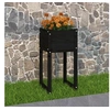 Image de Jardinière Noir 40x40x81 cm Bois massif de pin