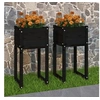 Image de 822131 Jardinières 2 pcs Noir 40x40x81 cm Bois massif de pin