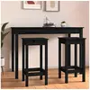 Image de Lot de 2 chaise de bar en bois non pliable interieur H. 78 cm noir