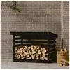 Image de Support pour bois de chauffage Noir 108x73x79 cm Bois de pin