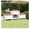 Image de 822248 Jardinière Blanc 178,5x44x75 cm Bois massif de pin