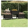 Image de Jardinière Noir 178,5x44x75 cm Bois massif de pin822251