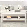 Image de Table basse Blanc 110x55x45 cm Bois massif de pin822273