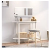 Image de Table console Blanc 110x40x80 cm Bois massif de pin