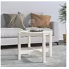 Image de Table basse Blanc Ø 62,5x45 cm Bois massif de pin