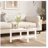 Image de Table basse Blanc 87x48x35 cm Bois massif de pin822323