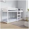 Image de Lit superposé sans matelas blanc 80x200 cm bois de pin massif