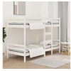 Image de Lit superposé sans matelas blanc 80x200 cm bois de pin massif