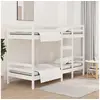Image de Lit superposé sans matelas blanc 90x190 cm bois de pin massif3139840