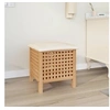 Image de Tabouret de salle de bain 48x47,5x52 cm Bois massif de noyer