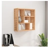Image de Etagère Murale, Armoire Suspendue avec 5 Compartiments, Meuble de Rangement Salon Chambre à Coucher Salle de Bain, Bois Massif de Noyer 350369