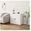 Image de Buffet Blanc 80x33x70 cm Bois d ingénierie