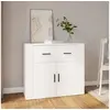 Image de Buffet Blanc 80x33x70 cm Bois d ingénierie
